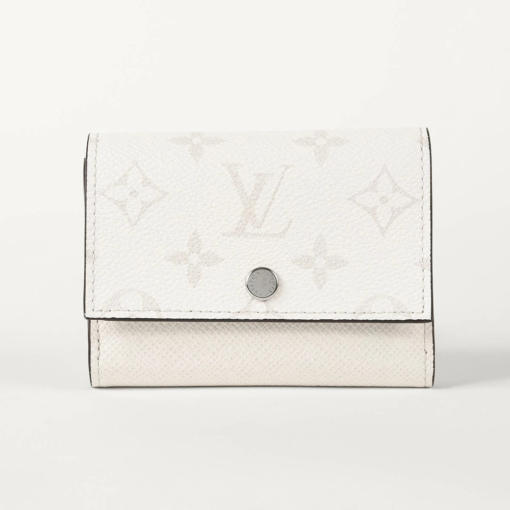 Louis Vuitton Trifold Wallet Taigarama Victor Leather White
